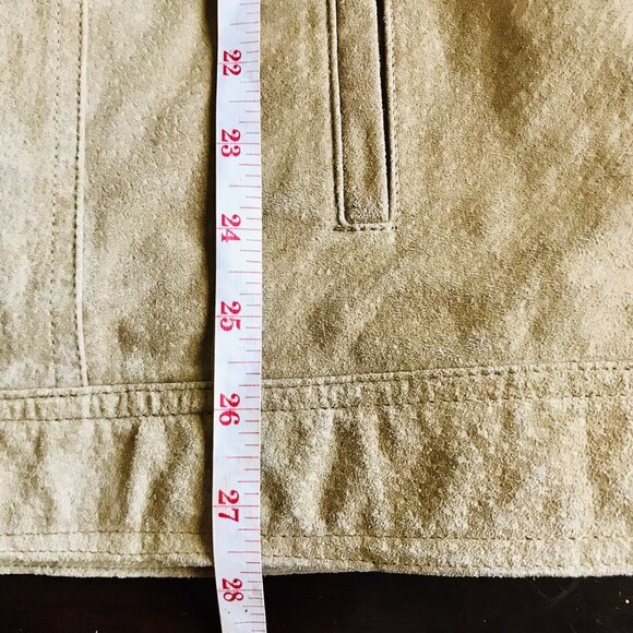 Club Room Mens XL Barn Field Chore Work Jacket Coat Tan Suede Leather Lined - Picture 9 of 11